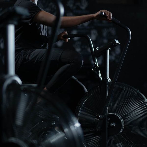 Person in a state of calm focus after a cardio session.